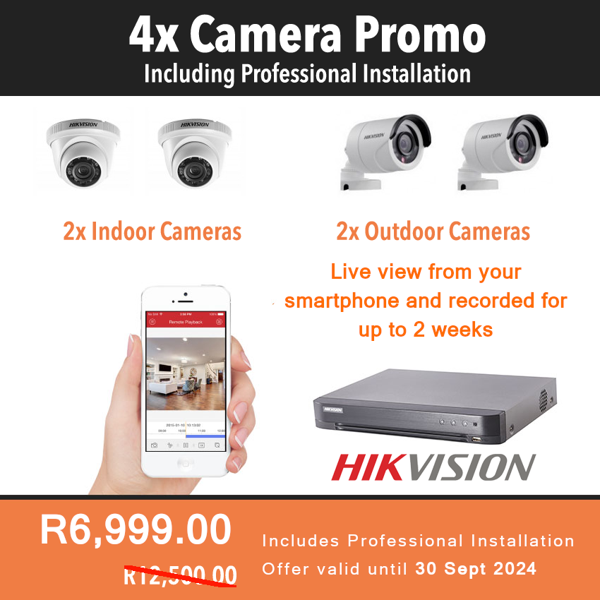 4 Camera cctv promotion for R6999